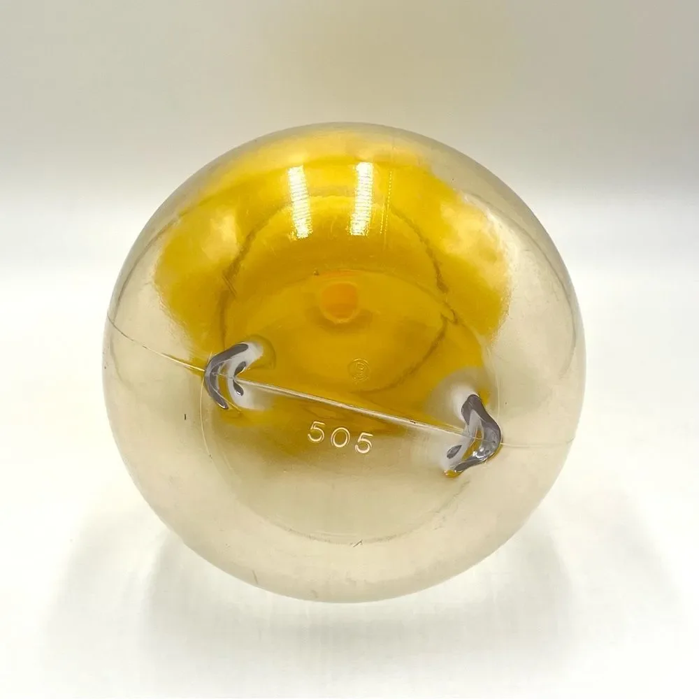 Vintage 70s Bromar Yellow Clear Easter‎ Bunny Blow Mold Candy Holder Piggy Bank